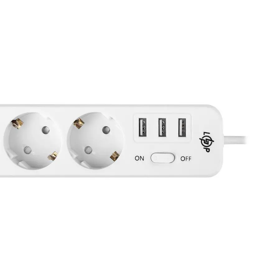 Сетевой фильтр-удлинитель LogicPower PREMIUM LPX3 3 розетки, 3 USB-порта, 4m, 2200 Вт - фото 4