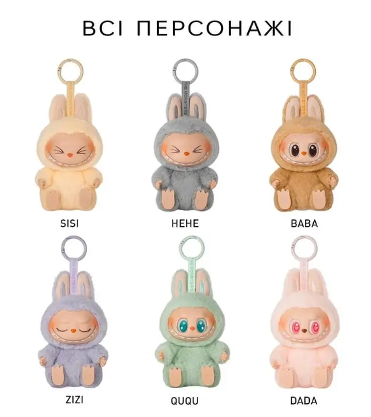 Брелок м'яка дитяча іграшка сюрприз Лабубу v2 Labubu THE MONSTERS series аксесуар для сумки рюкзака 15см колекція 2 сезон - фото 3