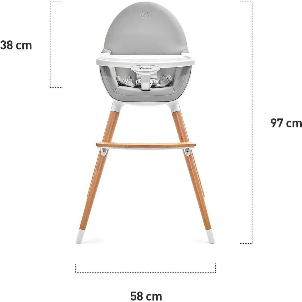Стільчик для годування 2 в 1 Kinderkraft Fini сірий (00-00158388) - фото 10