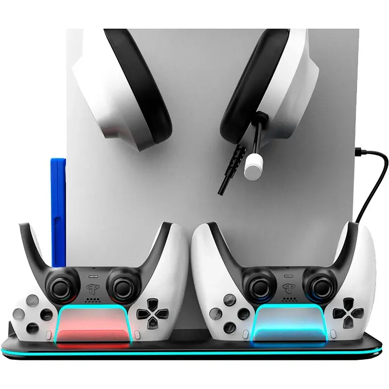 Багатофункціональна охолоджуюча підставка для PS5 Canyon CS-5 RGB Charge Black (CND-CSPS5B) UA - фото 6