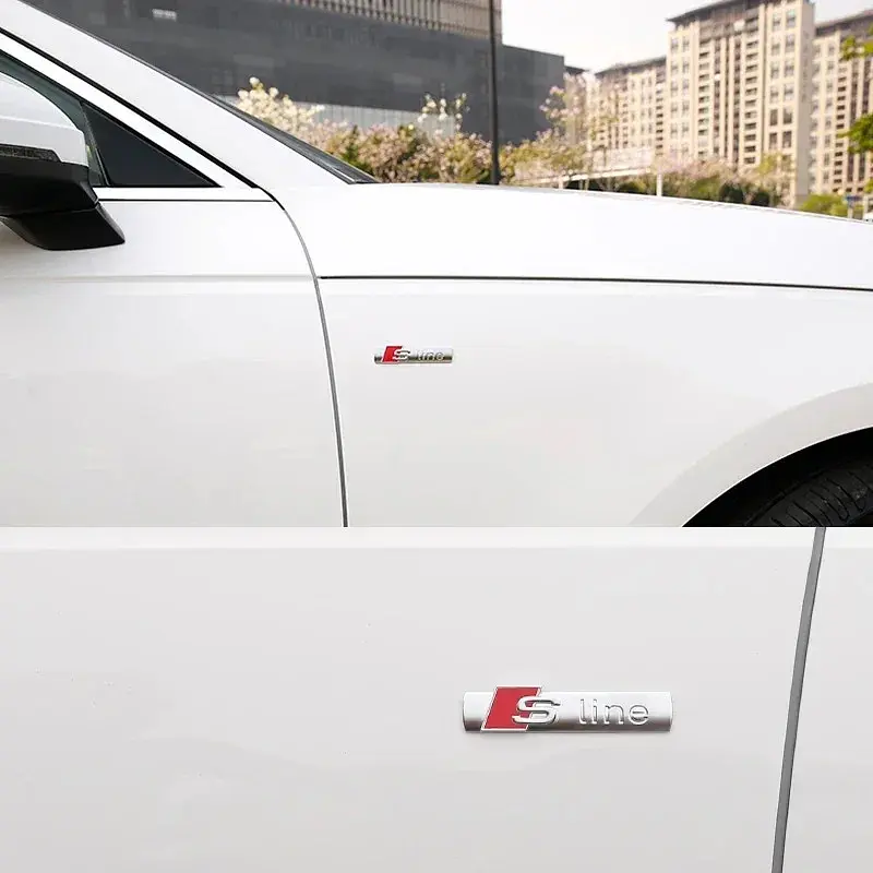 Емблема напис Sline для Audi хром 72х17 мм метал (на скотчі) - фото 3