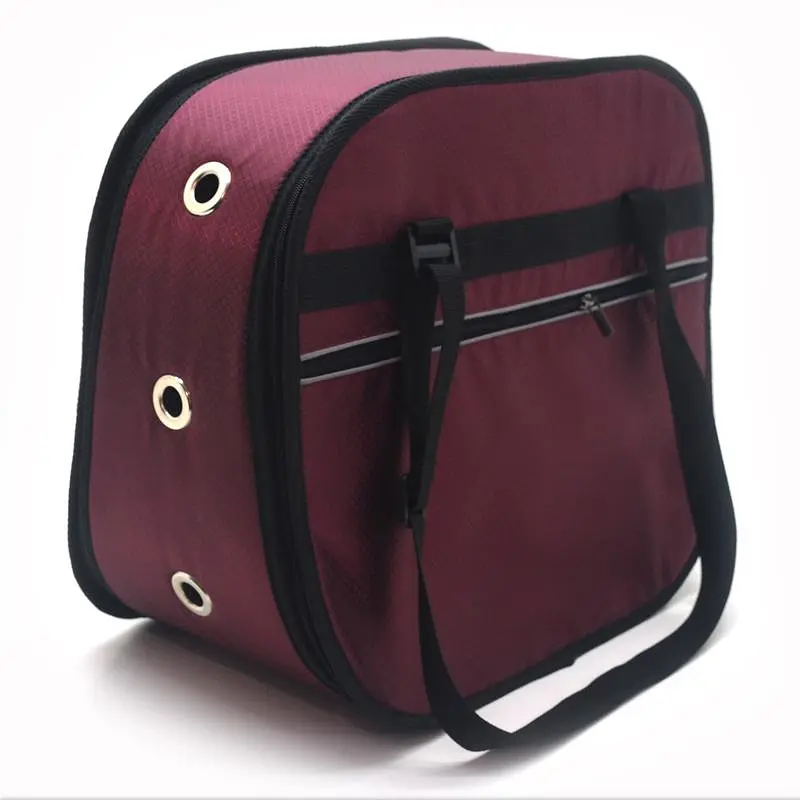 Сумка переноска Полли для кошек и малых пород собак Zoo-hunt №1 24х44х38 см бордовая - фото 6