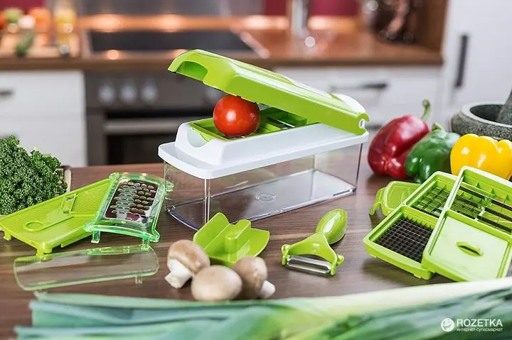 Овочерізка для приготування салату нарізки овочів фруктів GNS Nicer Dicer Plus - фото 4
