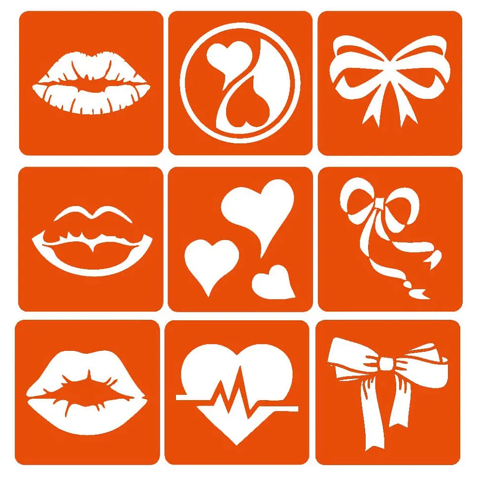 Набір хни з трафаретами для біо-тату №10 henna-set-10, 9 трафаретів - фото 3