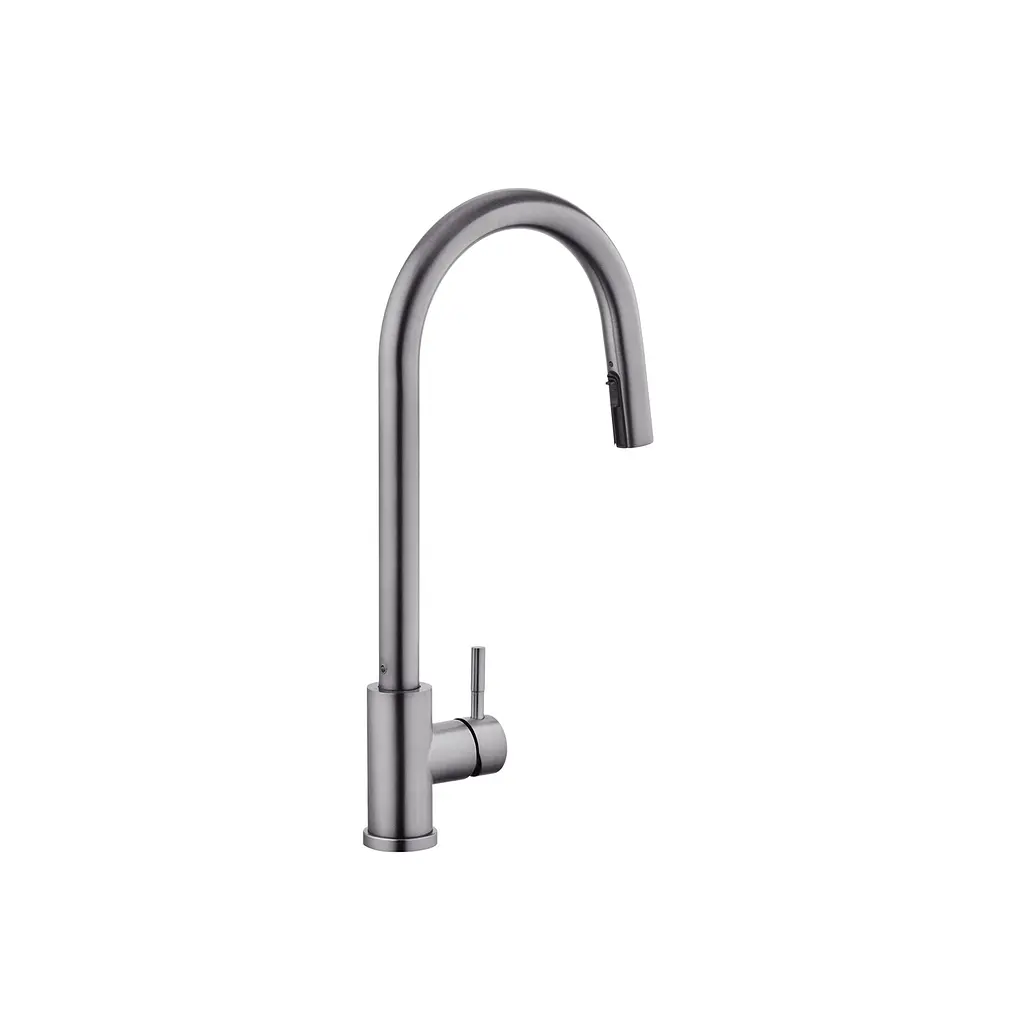 Змішувач для кухні з висувним виливом Kroner KRP Edelstahl Klassisch - PVD03915 Графіт - фото 3