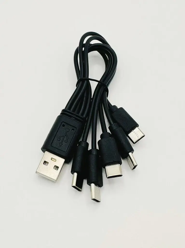 Кабель спліттер для заряджання та живлення Digital USB-5 Type-C 2A 20 см Чорний (A5C-02mB) - фото 5