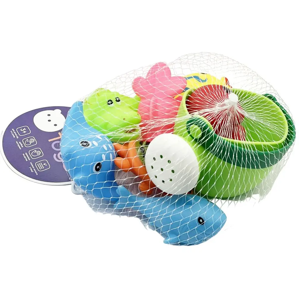 Набір іграшок для купання Bibi Toys Лійка та тваринки 9 шт. (760943BT) - фото 3