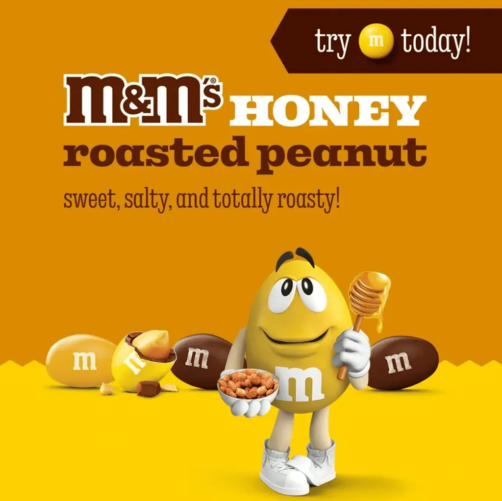 Драже M&M's Honey Roasted Peanut Chocolate Candy 92г - фото 3