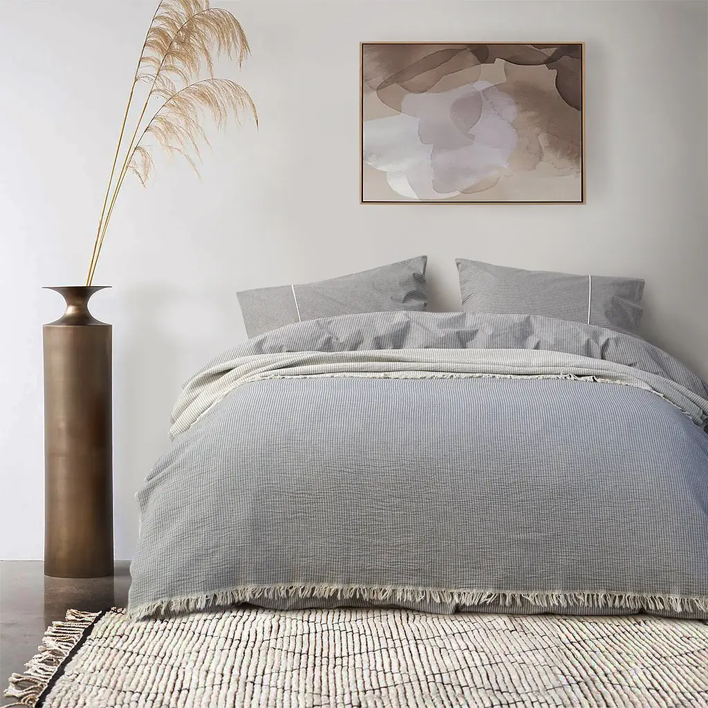 Покрывало Lotus Home - Premium Stripe антрацит 190x225 - фото 2