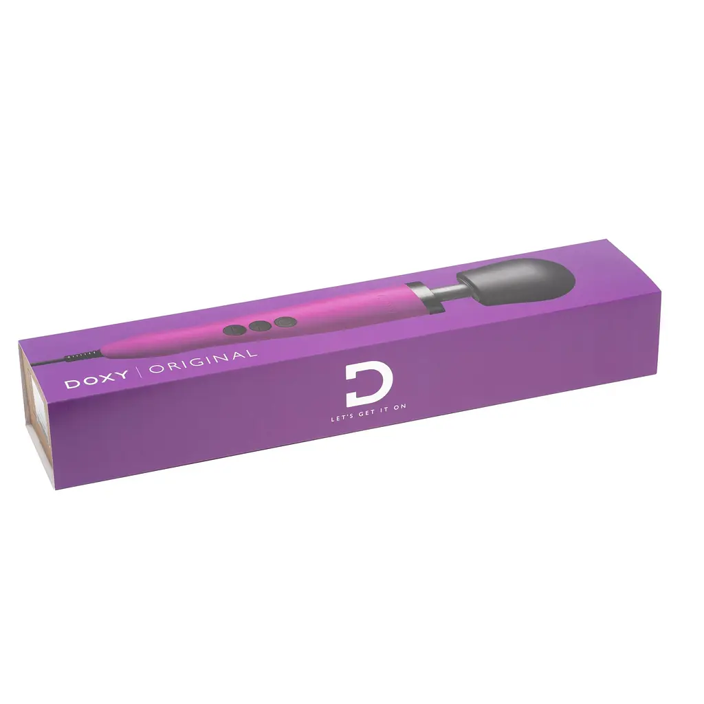 Вібромасажер DOXY Original Purple, дуже потужний, живлення 220В, пульсівні вібрації - фото 6