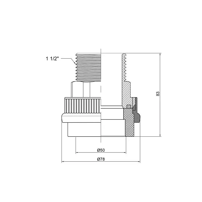 Муфта PPR Thermo Alliance 50х1" 1/2 ЗР DSB309