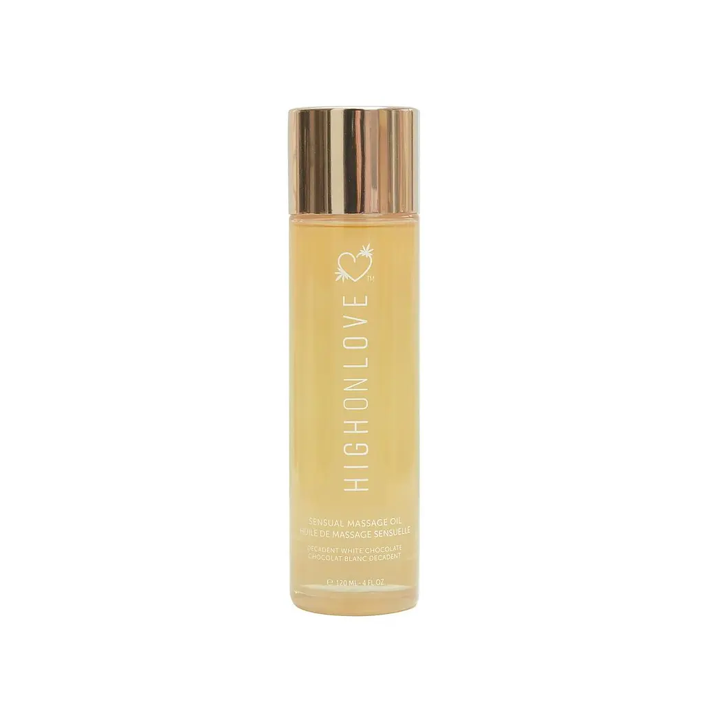 Массажное масло HighOnLove Massage Oil Decadent White Chocolate (120 мл) с маслом семян конопли - фото 2
