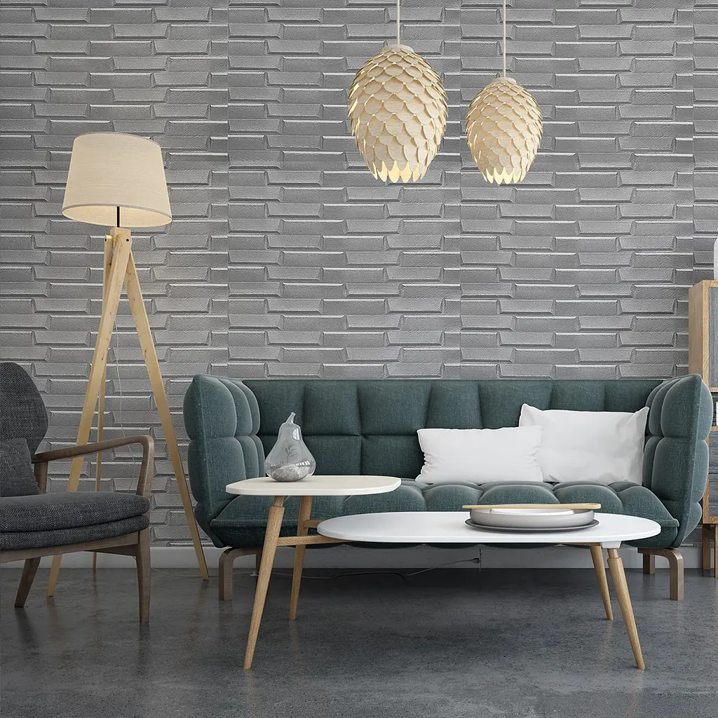 Самоклеюча декоративна 3D панель 3D Loft сіра кладка в рулоні 19.6 м 19600x700x5мм - фото 5