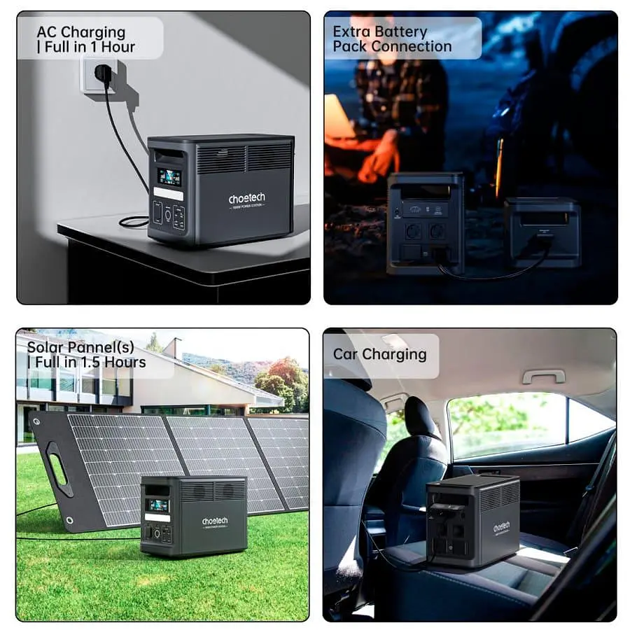 Зарядна станція Choetech BS065-EU-BK / 1800 Вт / 1536 Вт/ч / LiFePO4 (BS065-EU-BK) - фото 4