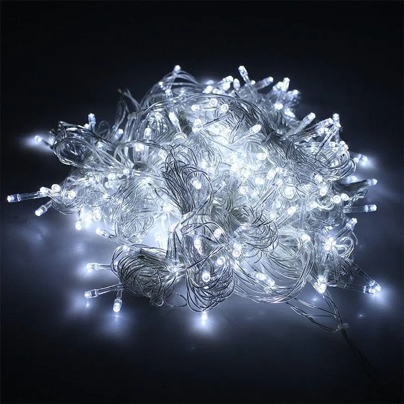 Светодиодная гирлянда на елку LED 300 W-2 на 13 метров, Белый кабель, гирлянда на 300 лампочек (ST) - фото 3