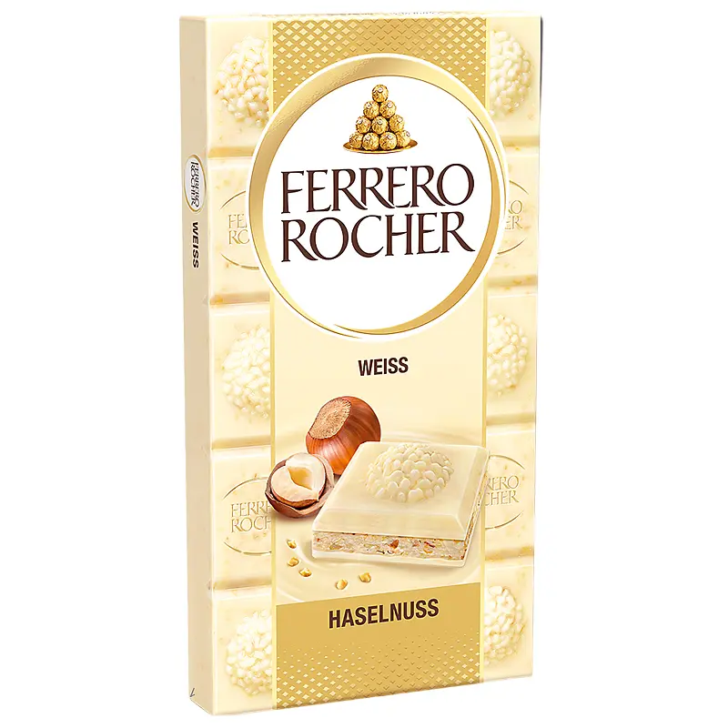 Шоколад Ferrero Rocher белый с лесным орехом 90 г (895509) - фото 2