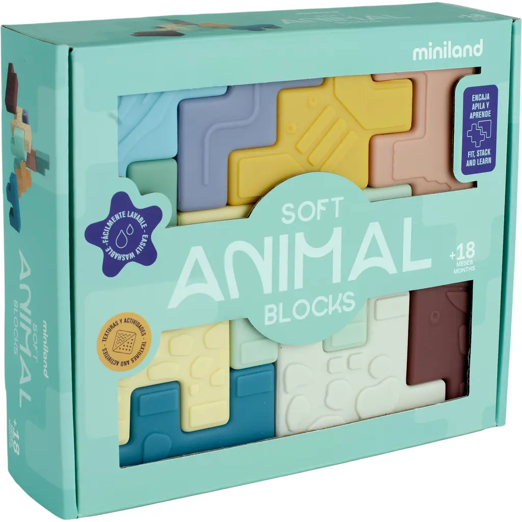 М'який розвиваючий набір Miniland Soft Animal Blocks (46020) - фото 5