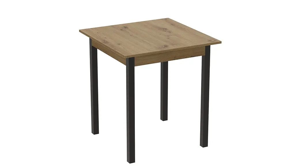 Стол кухонный Ferrum-decor Агата 75x80x80 Черный ДСП Дуб Артизан 16мм (FRD-105679) - фото 3