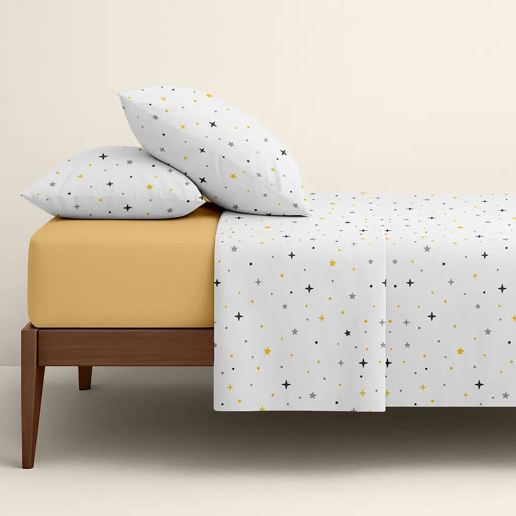 Комплект постільної білизни Cosas Midnight stars CS8 Сімейний сірий (MidnightStars_El180x30-11Honey_160x2) - фото 2