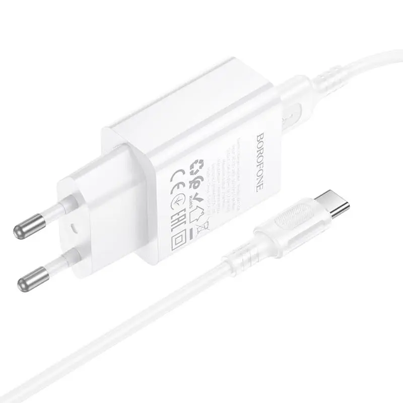 СЗУ Borofone BA110A Lemi 7.5W (1USB-A) + кабель USB to Type-C White - фото 5