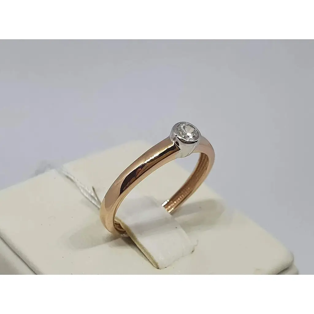 Золотое кольцо Favoritum с фианитом. 111014 17,5 18 - фото 3