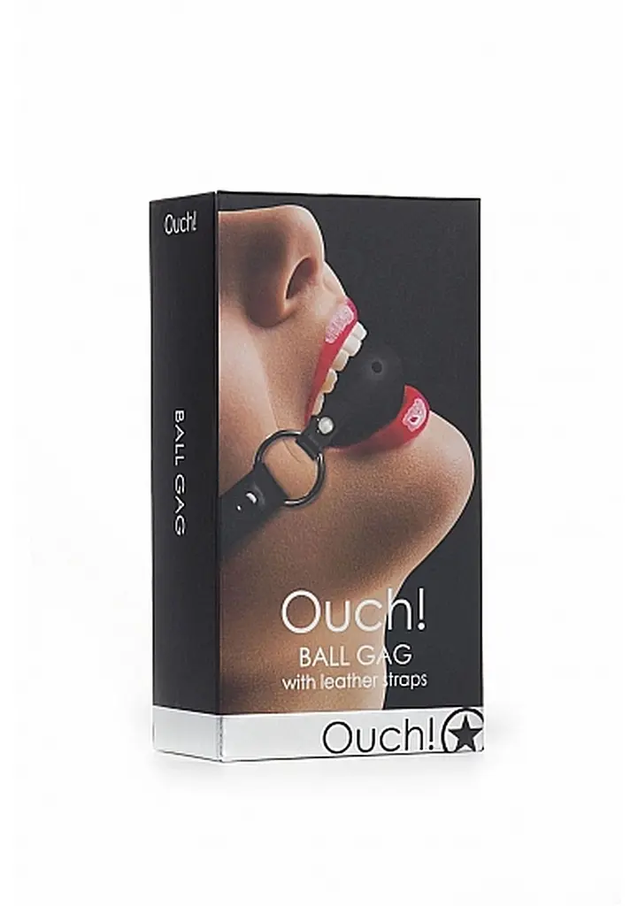Кляп Ouch! Ball Gag With Leather Straps - фото 3