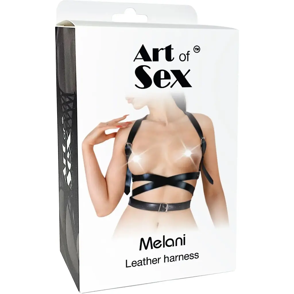 Шкіряна портупея Art of Sex - Melani LeaTher harness, Чорна XS-M - фото 4