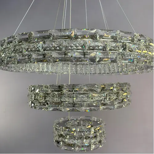 Люстра кільця Linisoln 7896-60x40x20 метал, кришталь LED 80 Вт 120-50 см - фото 3