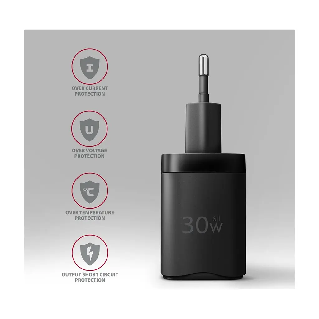 Зарядний пристрій AXAGON 1xUSB QC4.0 + 1xUSB-C PD30W PPS black (ACU-PQ30) - фото 7