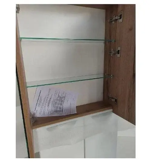 Шкафчик навесной ПИК Базис Wood с зеркалом на фасадах 60 см 30412 - фото 3