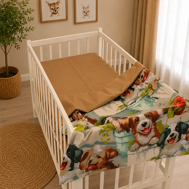 Комплект постільної білизни Ranforce Elite MirSon LITTLE KIDS Puppy Garden 110 x 140 см (2200013681694) - фото 3