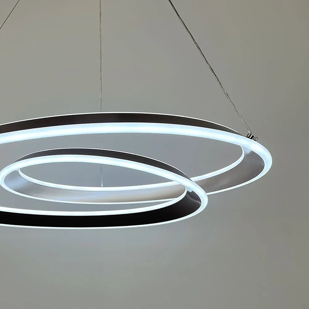 Підвісна кільцева люстра в сатиновому перекрученому корпусі Ø 80 см | Line F | Арт. MJ340-800 Champagne GD - фото 2