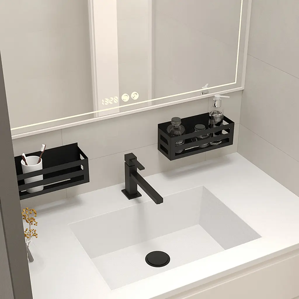 Полиця в ванну кімнату Nice & Cozy Perfo чорна - фото 4