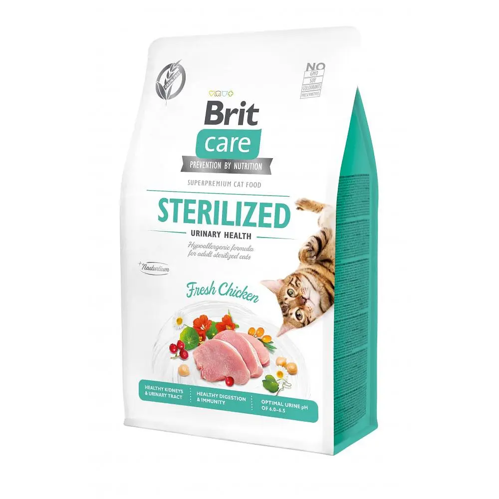 Сухий корм Brit Care Cat GF Sterilized Urinary Health для стерилізованих кішок, з куркою 400 г (арт.171287)