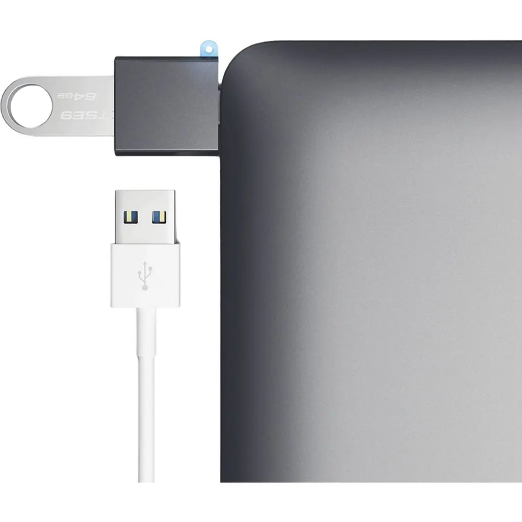 Адаптер Satechi Aluminum Type-C to USB-A 3.0 Adapter Space Gray (ST-TCUAM) - фото 6