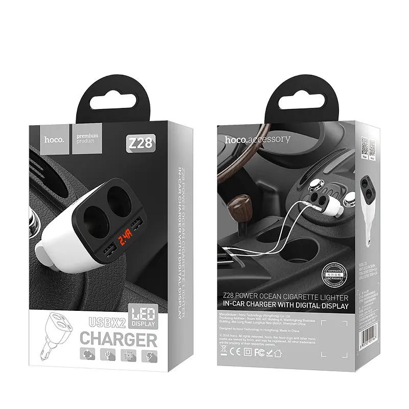 Адаптер автомобільний Hoco Power ocean Z28 2USB, 3.1 A - фото 2
