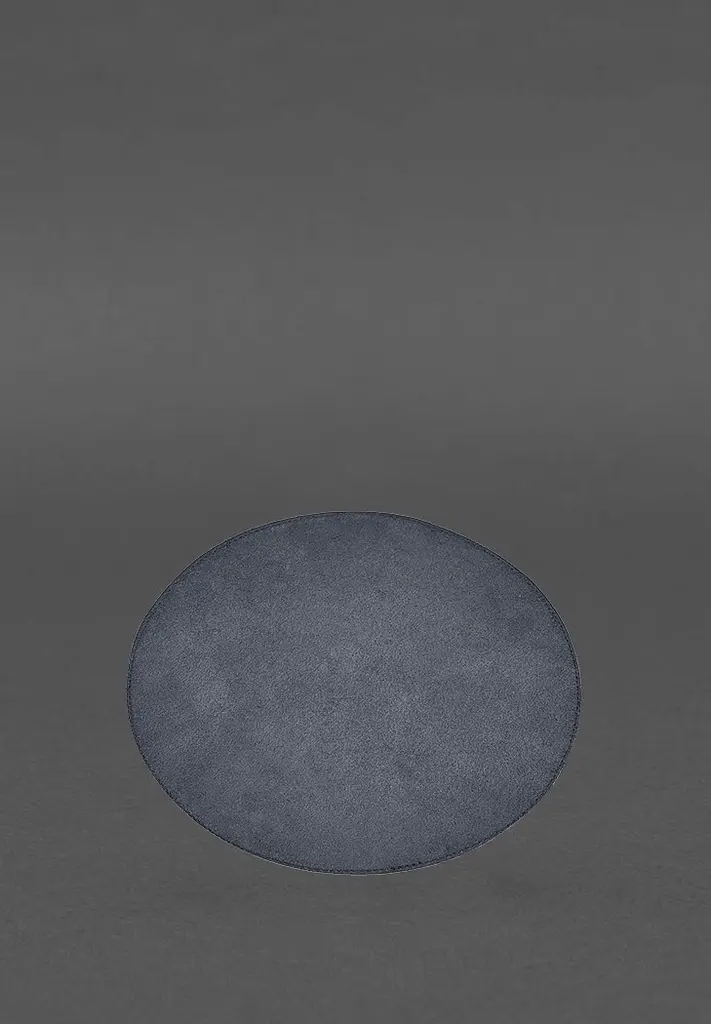 Круглый коврик для мышки из натуральной кожи синий краст - фото 5