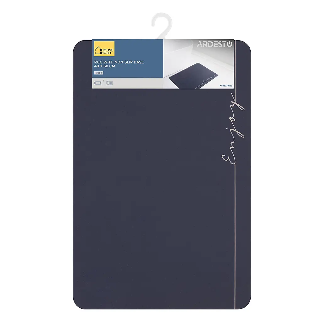 Коврик Ardesto Vigor с нескользящей основой 40х60см, полиэстер, темно-серый (ARHB3301RG) - фото 4