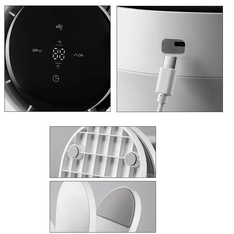 Настільний вентилятор F7 з затискачем 4000mAh White - фото 7