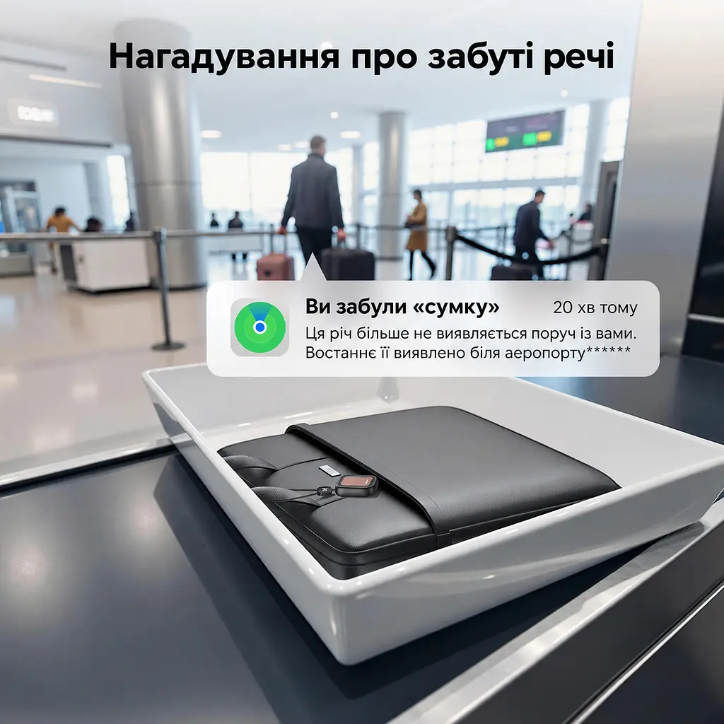 Bluetooth-трекер для пошуку речей UGREEN Finder Pro CM913 AirTag для Apple Find My для iPhone та iPad без підтримки Android із сонячним підзаряджанням зі звуковим пошуком 110 дБ із захистом від води IP68 зі сповіщеннями про залишену річ зі спільним доступом з режимом втрати з попередженнями про небажане відстеження з доступом із Mac або Apple Watch після прив’язування чорний із коричневою вставкою (75324) - фото 9