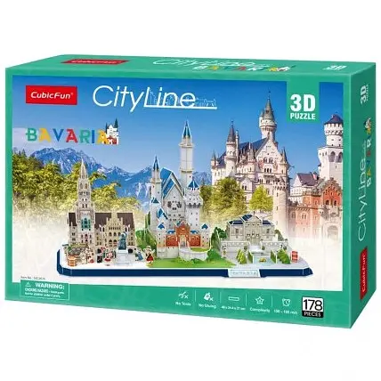 Тривимірна головоломка-конструктор CubicFun City Line Bavaria, 178 елементів (MC267h) - фото 2