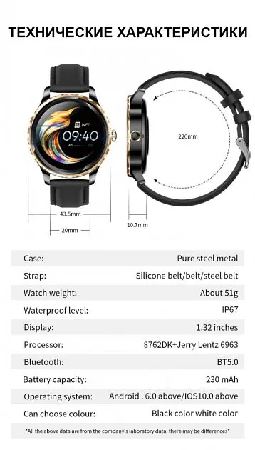 Смарт-часы Uwatch E23 Black 2 ремешка - фото 5