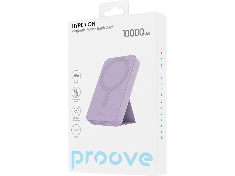 Зовнішній акумулятор (павербанк) Proove Hyperion 10000mAh 20W Purple (PBHP15020009) - фото 3