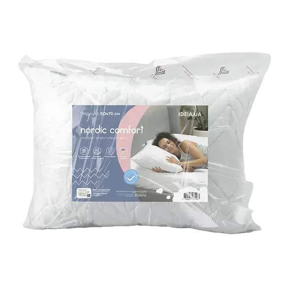 Подушка Ideia Nordic Comfort plus со стеганым чехлом на молнии 60х40 см белый (8000034693) - фото 11