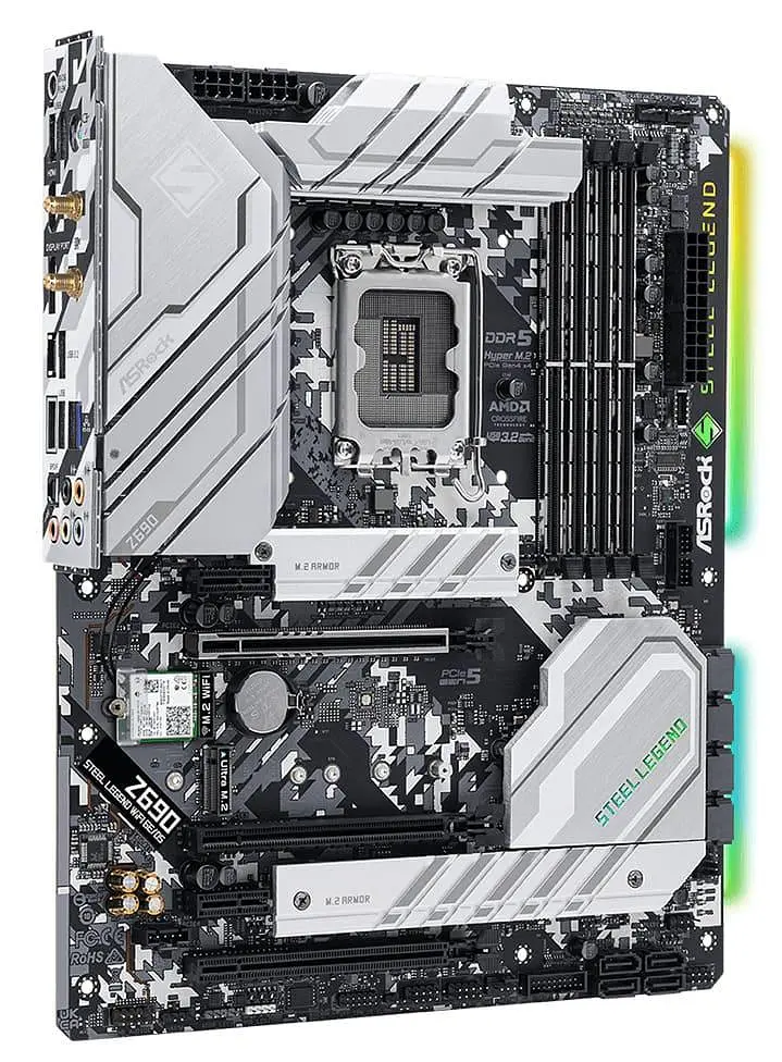 Материнська плата AsRock Z690 Steel Legend WiFi 6E/D5 Z690 Steel Legend WiFi 6E/D5) (Socket 1700, Intel Z690, ATX) Б/в - фото 5