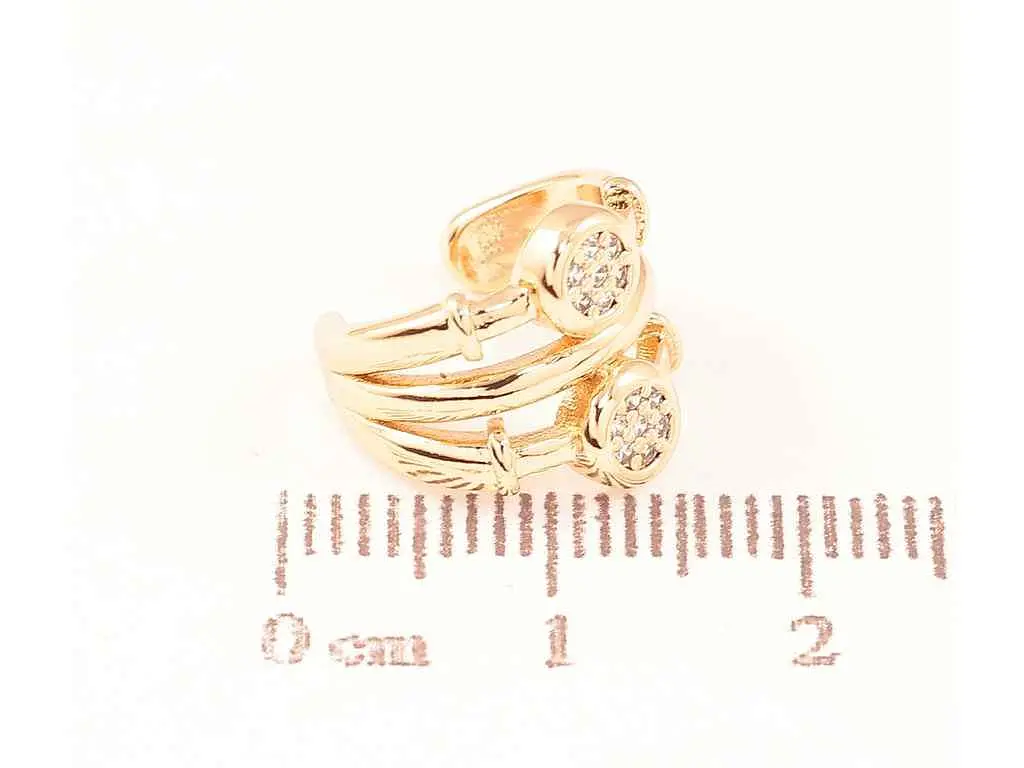 Сережки Xuping моно-кафа позолота 18K "Візерунок з кристалами" 290826 - фото 2