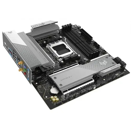 Материнська плата AM5 Sapphire NITRO+ B850M WIFI, B850, 4xDDR5, Int.Video (CPU), 4xSATA3, 2xM.2, 1xPCI-E 5.0 x16, 1xPCI-E 4.0 x16, ALC897, RTL8125BG, WiFi 6, Bluetooth 5.3, 6xUSB 3.2 / 6xUSB 2.0, HDMI/DP, MicroATX (52123-01-40G) - фото 5