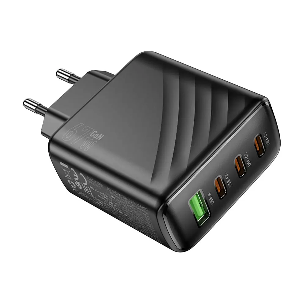 Зарядний пристрій Hoco CS27A 1USB /3Type-C 67W/3A PD/QC 3.0 Black (35876_3605545) - фото 5