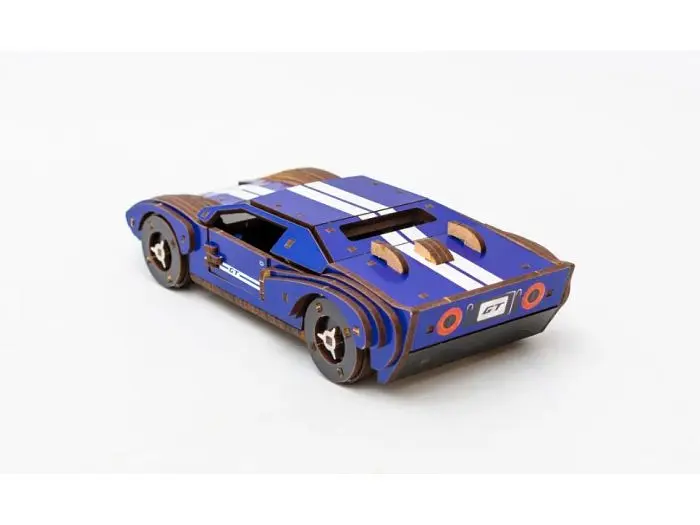 Дерев’яний 3D конструктор Fast car Gt, Puzzleоk (Puz-26915), 164 дет. (синій) - фото 3