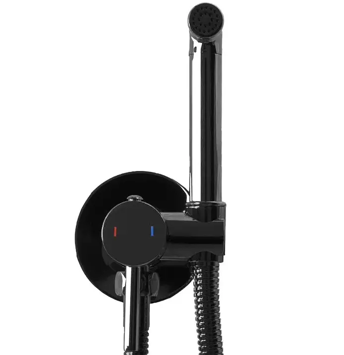 Набір гігієнічного душу Rea Loop black glossy REA-B5656, Чорний матовий - фото 2